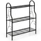 Black 3 Tier Metal Plant Stand Flower Rack Indoor Outdoor Space-Saving Shelf